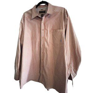 ARIAT PRO Series Men's 2XL TTG Long Sleeve Orange & White Checkered Shirt